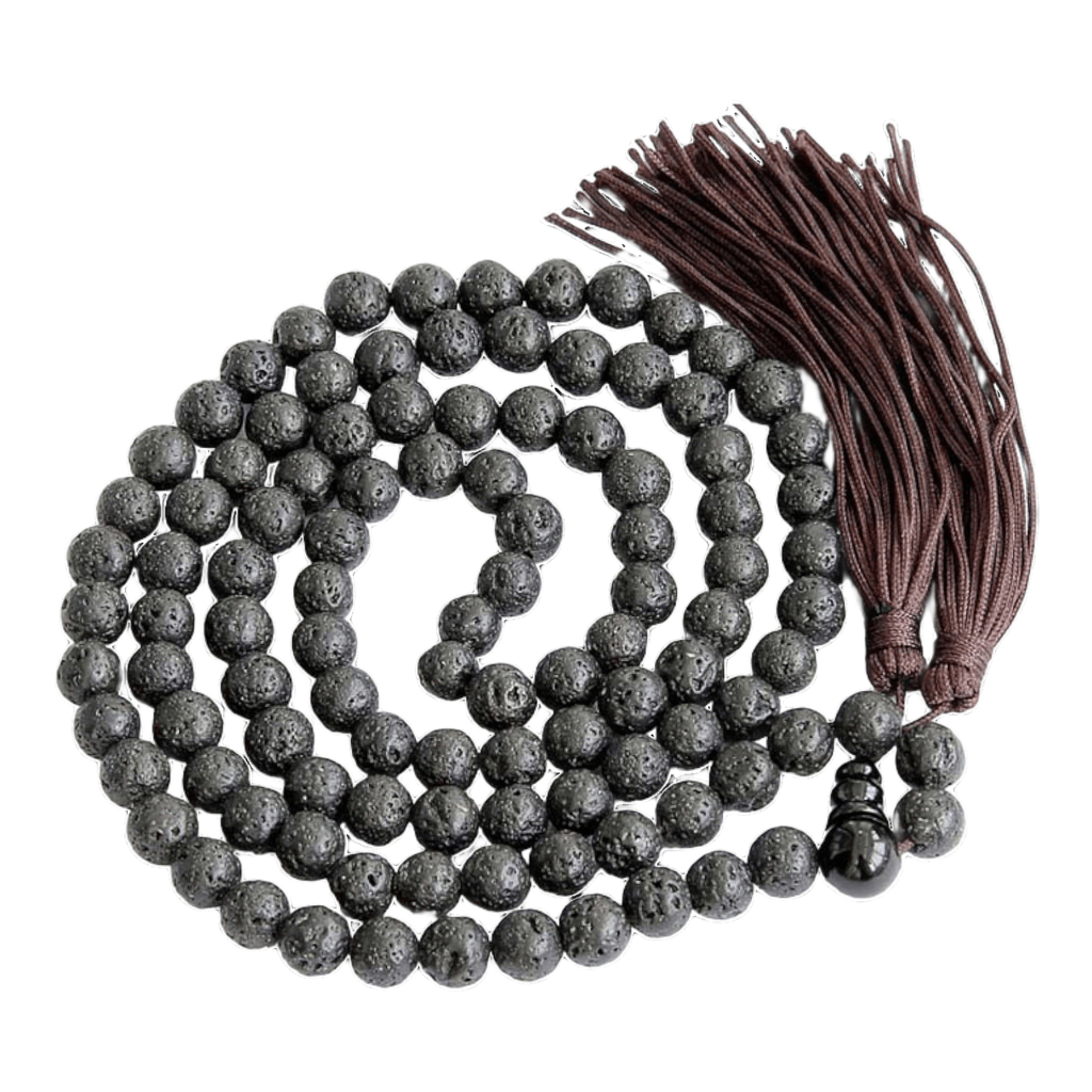 Lava Stone Jap Mala: 108 Bead Essential Oil Diffuser Prayer Beads