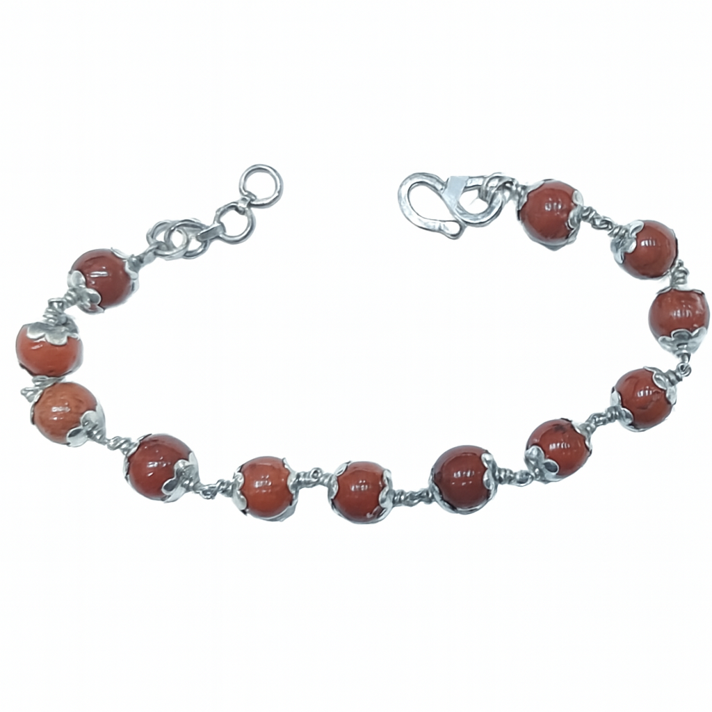 Red Jasper Silver Bracelet