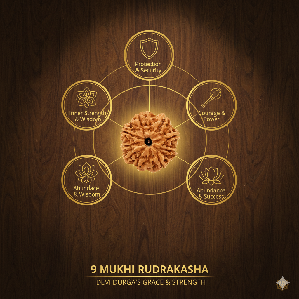 9 Mukhi Rudraksha Original Certified (Nepal)