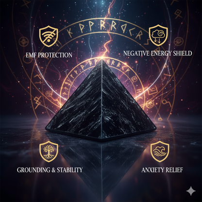 Black Tourmaline Pyramid for EMF Protection and Grounding Energy