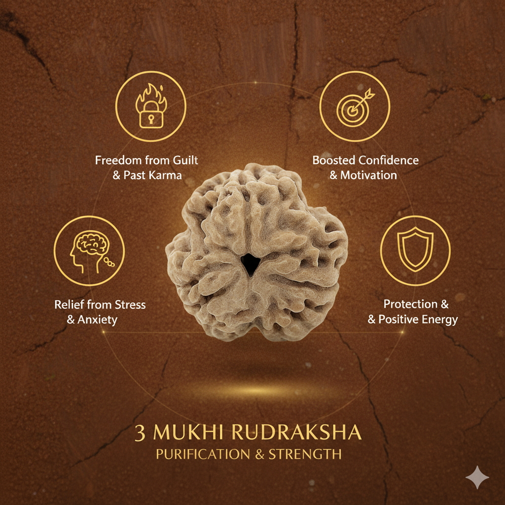 3 Mukhi Rudraksha Lab Certified (Nepal)