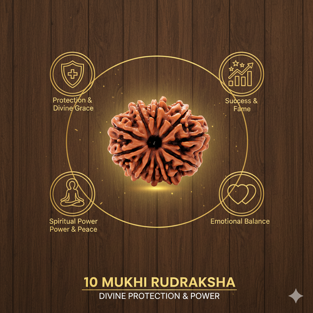 10 Mukhi Rudraksha Certified (Nepal)