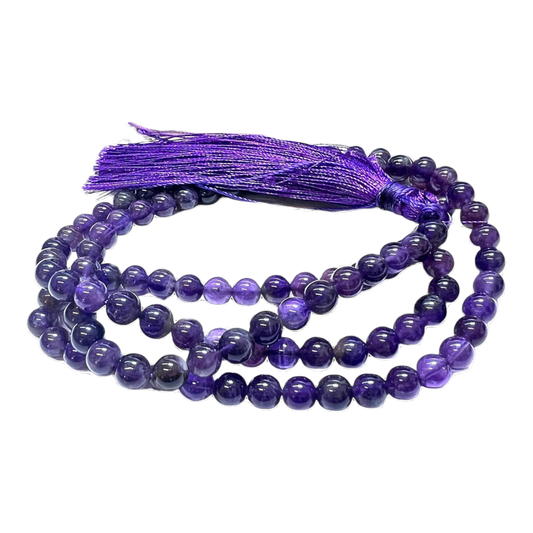 Amethyst Jap Mala: 108 Bead Spiritual Meditation Beads