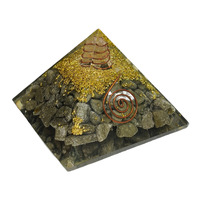 Pyrite Orgone Pyramid for Money, Luck and Manifesting Abundance