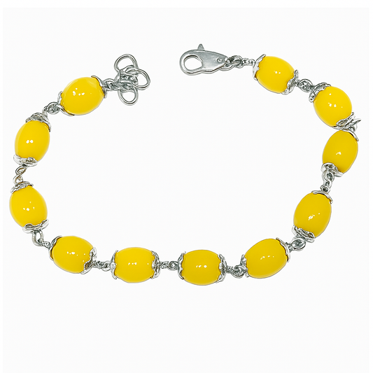 Amber Silver Bracelet