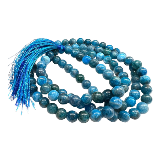 Apatite Jap Mala: 108 Bead Crystal for Spiritual Growth