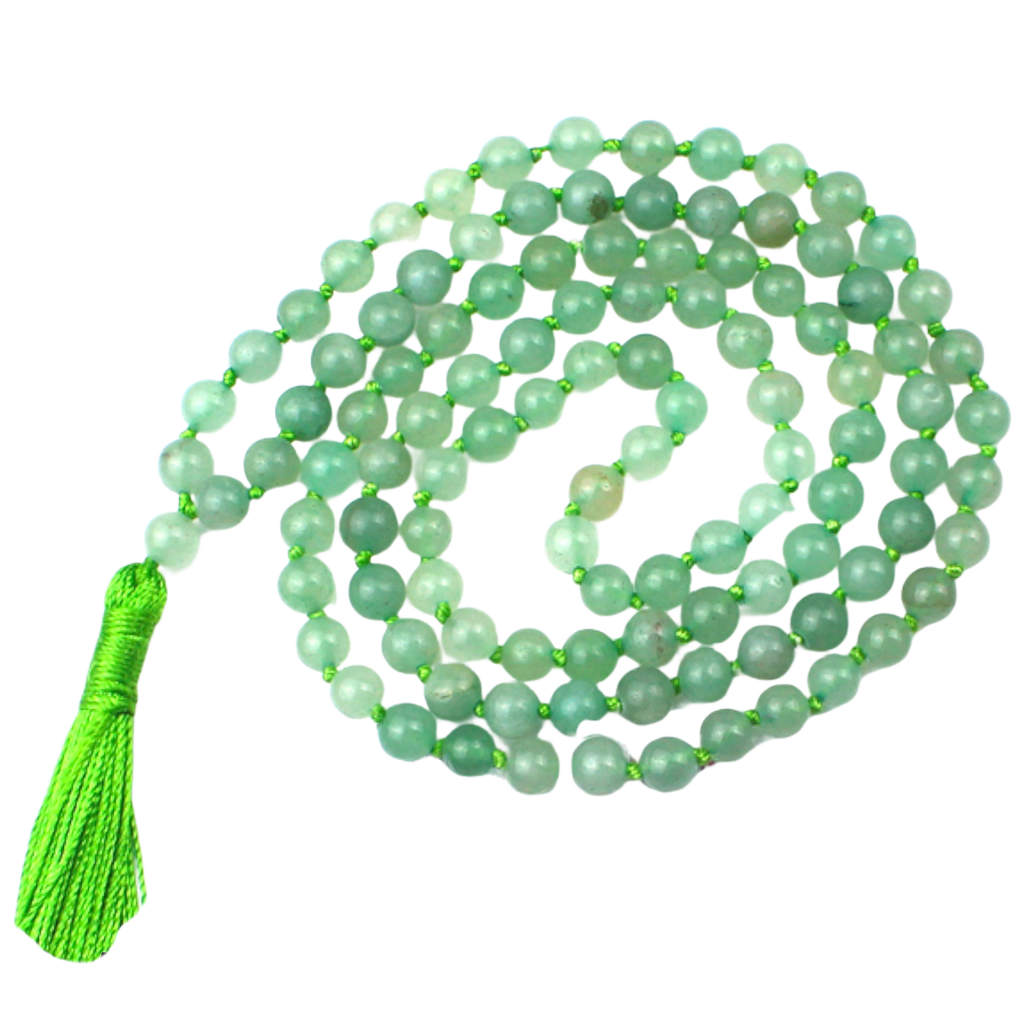 Aventurine Jap Mala: 108 Bead Good Fortune and Prosperity Beads