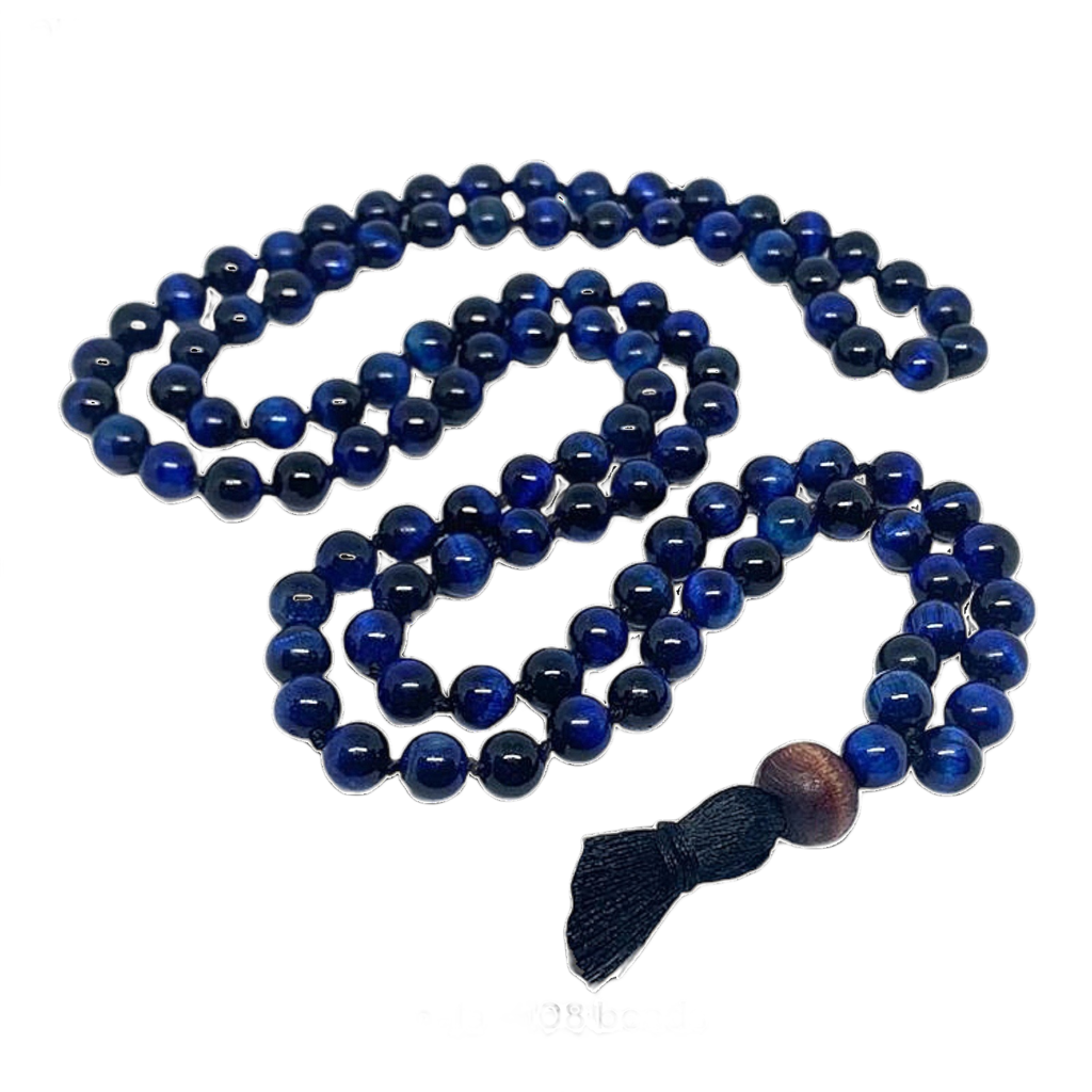 Blue Tiger's Eye Jap Mala: 108 Bead Spiritual Meditation Beads