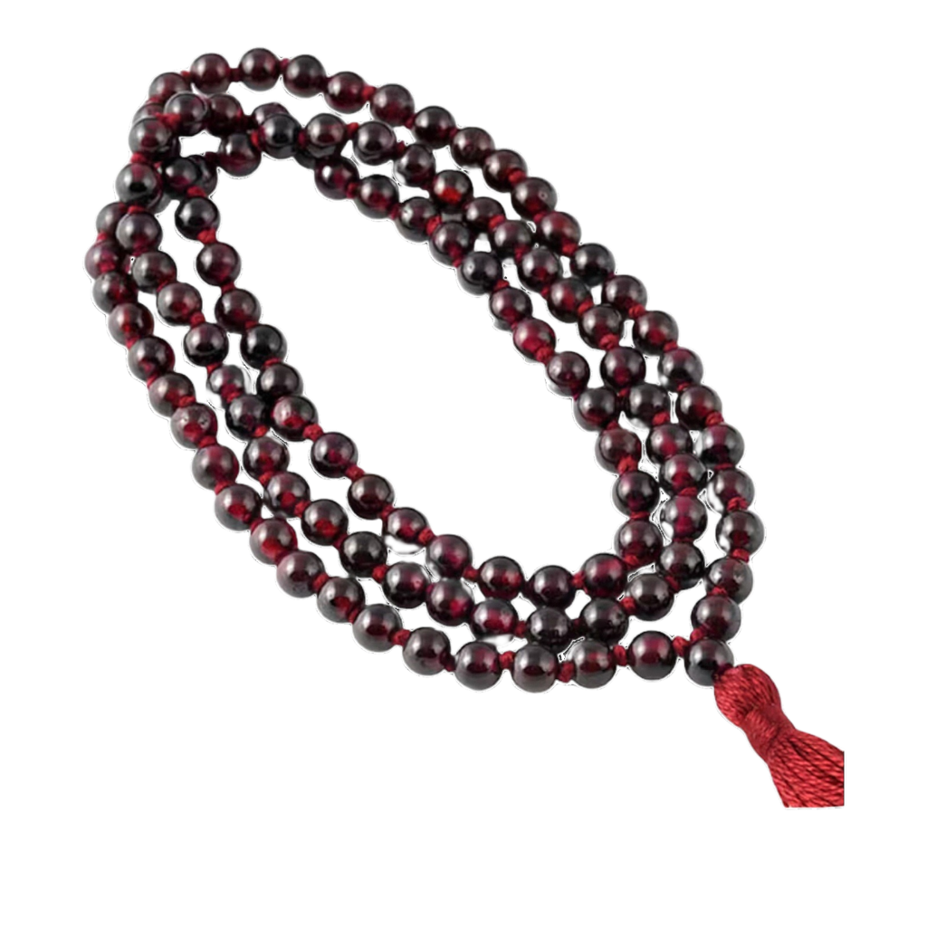 Garnet Jap Mala: 108 Bead Meditation and Healing Gemstone