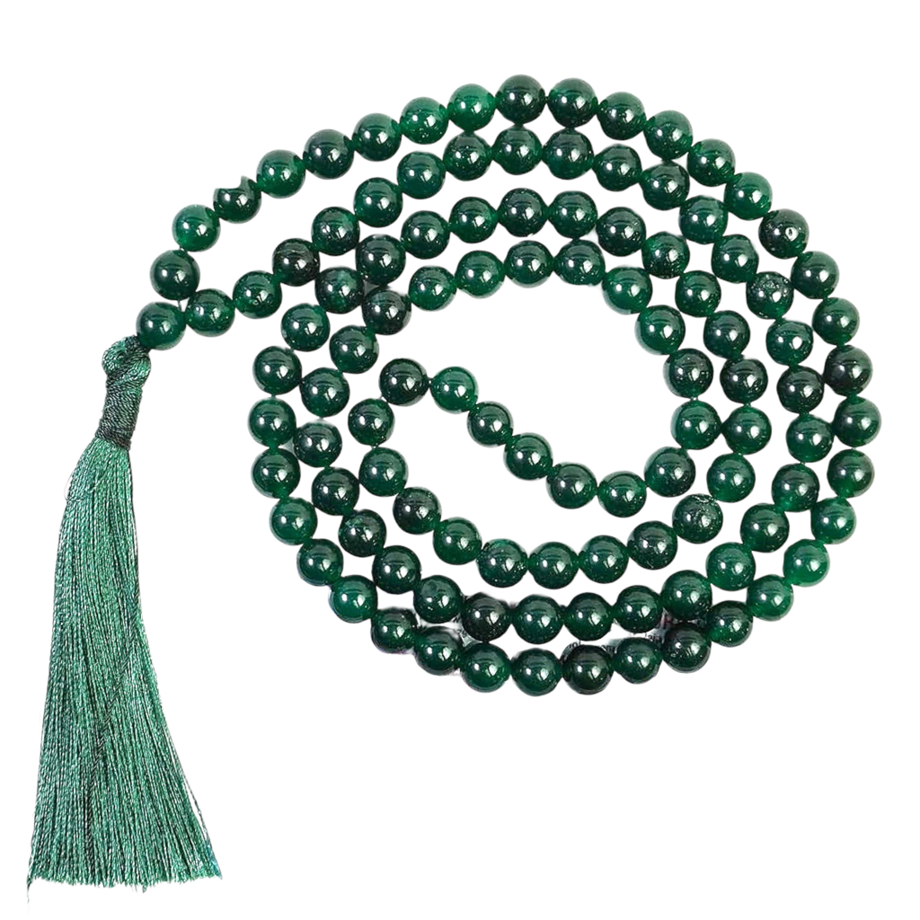 Green Jade Jap Mala: 108 Bead Good Luck and Harmony Beads