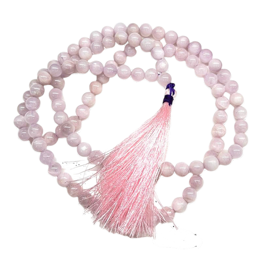 Kunzite Jap Mala: 108 Bead Gemstone for Emotional Healing