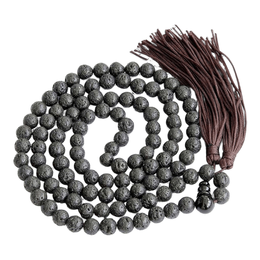 Lava Stone Jap Mala: 108 Bead Essential Oil Diffuser Prayer Beads