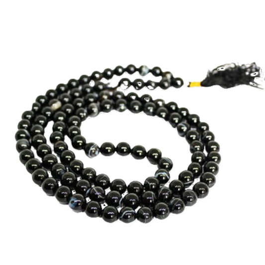 Sulemani Hakik Jap Mala: 108 Bead Agate Prayer Beads